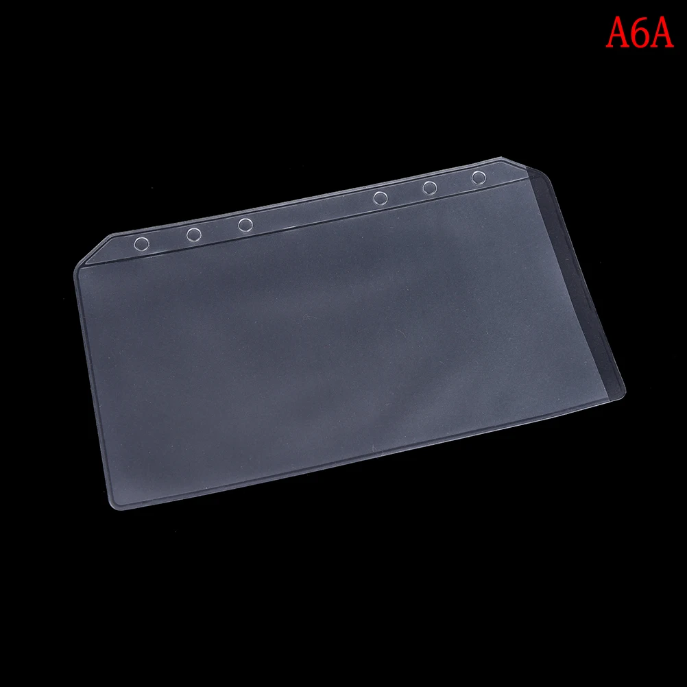 Прозрачный замок на молнии A5/A6 ПВХ скоросшиватель для конвертов карманное наполнение органайзер канцелярские принадлежности для 6 отверстий - Цвет: A6A