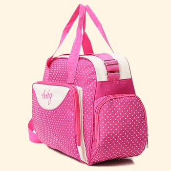 

5Pcs Mummy Bag Large Capacity Baby Diaper Set Bag Stroller Mummy Maternity Nappy Bag Handbag Set With Changing Pad For Baby Care