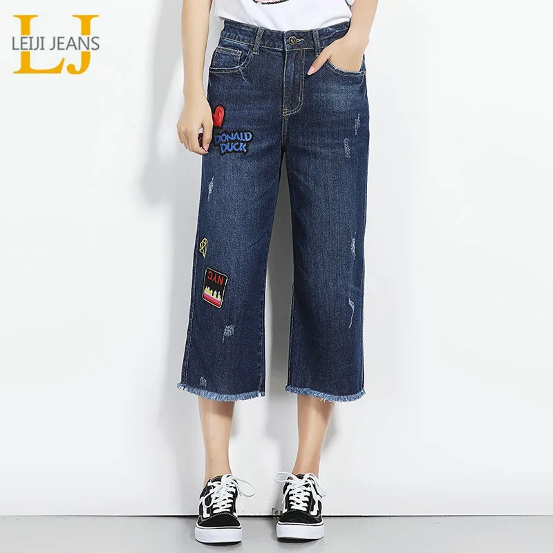 leiijeans 2018 new arrival spring plus size patches embroidery