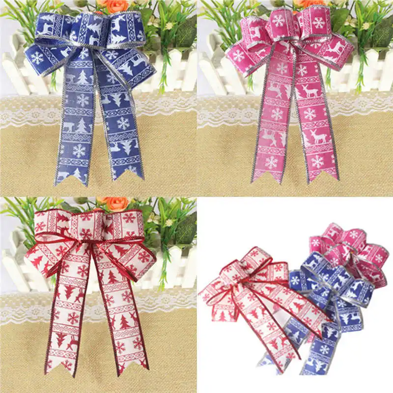 2018 hot Romantic Rosette Hanging Charm Ribbon Party Decoration Christmas Tree Ornament free shipping #2o24 (5)