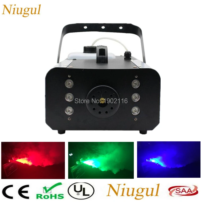 

1500W Smoke Machine With 6PCS RGB LED Lights/Stage LED Fog Machine For Remote And Wire Control Control DJ Stage Fogger Lighting
