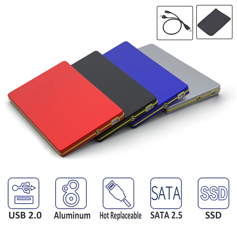 Новый USB 2,0 (2 ТБ) HDD корпус для Sata 2,5 дюймов внешний жесткий диск SATA SSD случае передачи Скорость до 5 ГБ/второй