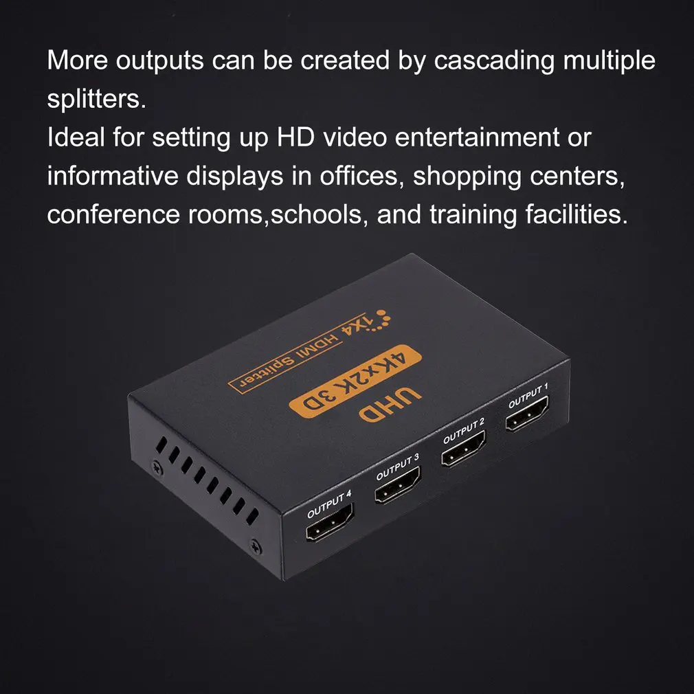 1 в 4 out1 в 4 Выход Ultra HD 4 K 4 порта HDMI сплиттер 1x4 ретранслятор усилитель 1080 P 3D концентратор и адаптер питания ТВ-палка