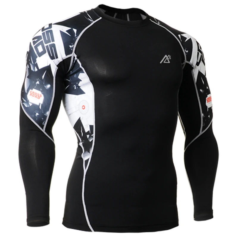 

Brand training t shirt men 3d printing long sleeve clothing compressive flexible exrecise gym fitness shirts wear tops apparel