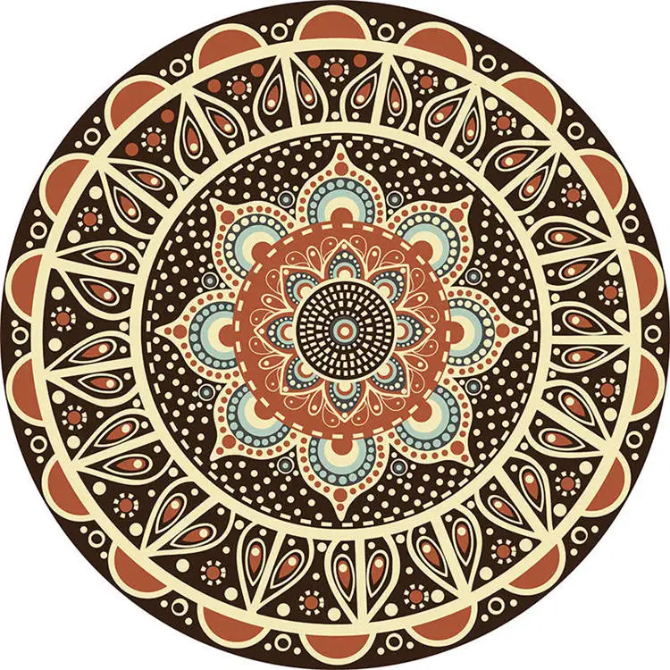 Персидская мандала, цветы, круглые ковры для гостиной, компьютерный стул, детский игровой коврик, коврик для гардеробной и ковров - Цвет: 1