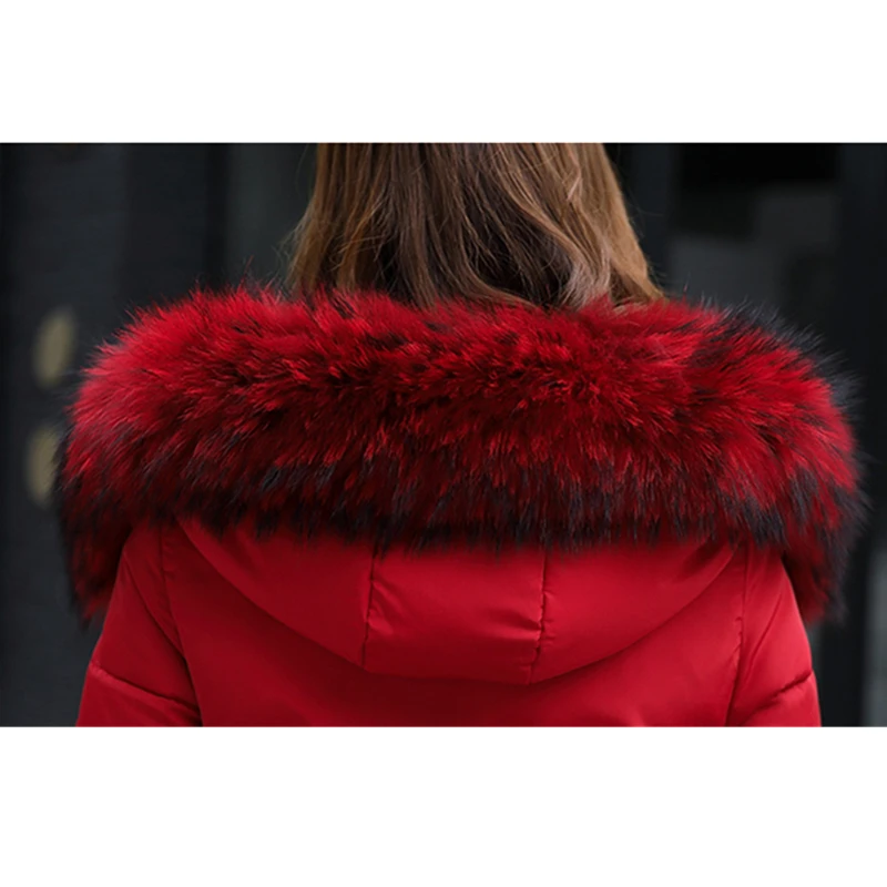 Femmes Manteau Col Rembourrée Grand Veste red Outwear Le Lxt482 Parka À long Vers Bas Mi caramel Green Femelle Coton black Chaud 2018 Fourrure Dames army De D'hiver Épais Pink Capuchon 6wqAU8xT