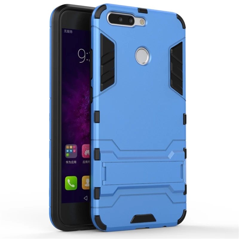 2 in 1 Hard PC+Soft Silicone TPU Rugged Rubber Kickstand Case For HUAWEI Honor V9 Matte Armor Shockproof Phone Holder Cover Capa (13)