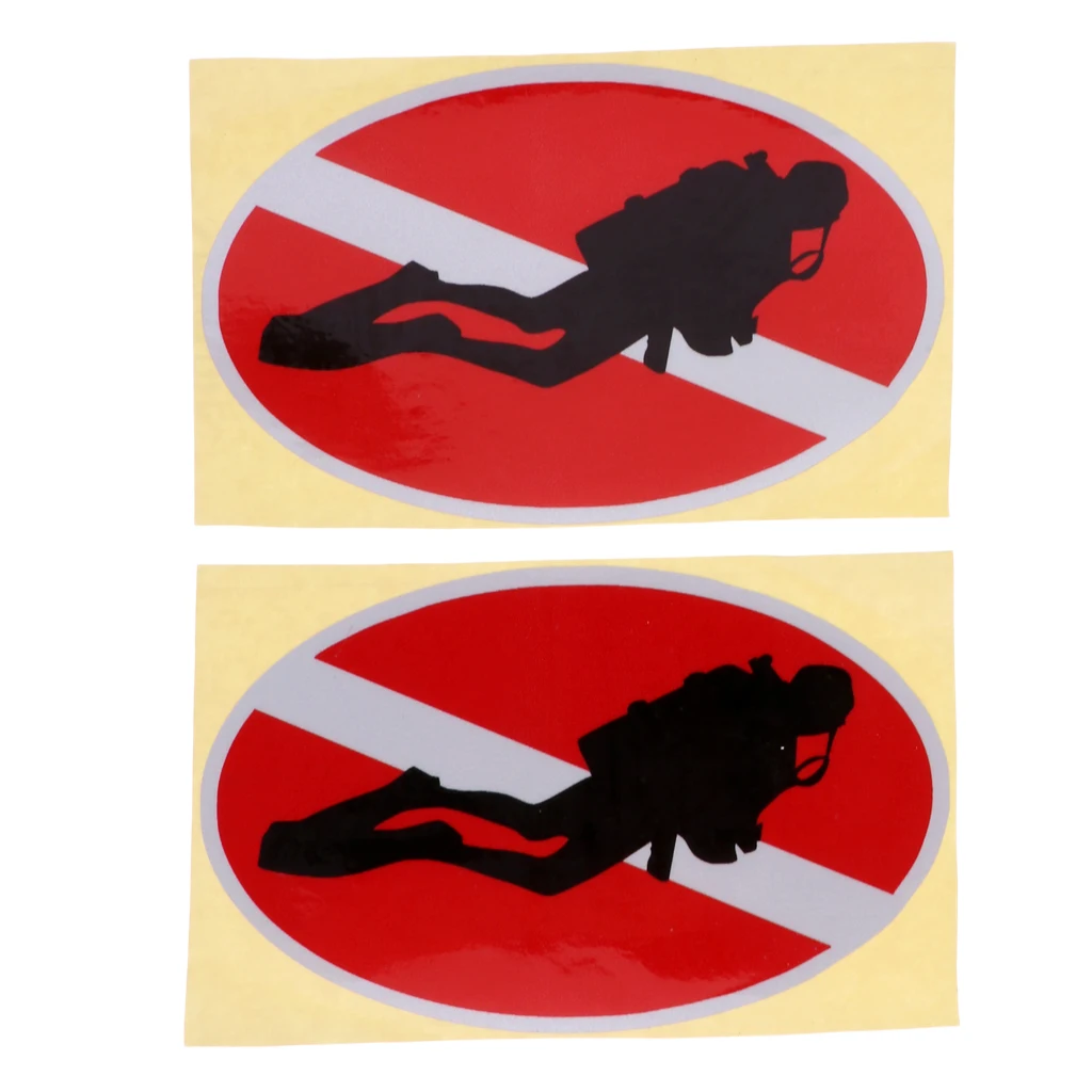 Perfeclan 4Pcs Scuba Diving Skull Diver Down Sticker Decal Swimming Fin Flippers Sticker for Kayak Car Truck Bumper 