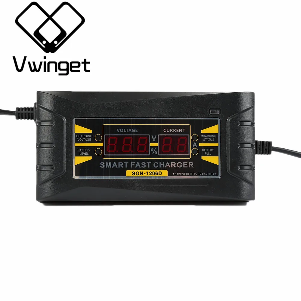 12V 6A автомобиля Зарядное устройство 110V 240V светодиодный интеллигентая (ый) дисплей