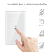 Smart Touch Control US Panel Wireless Wifi Switch APP Mobile Phone Alexa Voice Control Type 86 Switch ALK