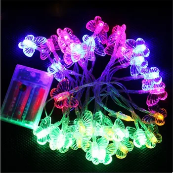 

Battery 8M 50 LED Butterfly Garland Christmas String lights for Garden Outdoor Home Decor Wedding Party patio Curtain Decotation