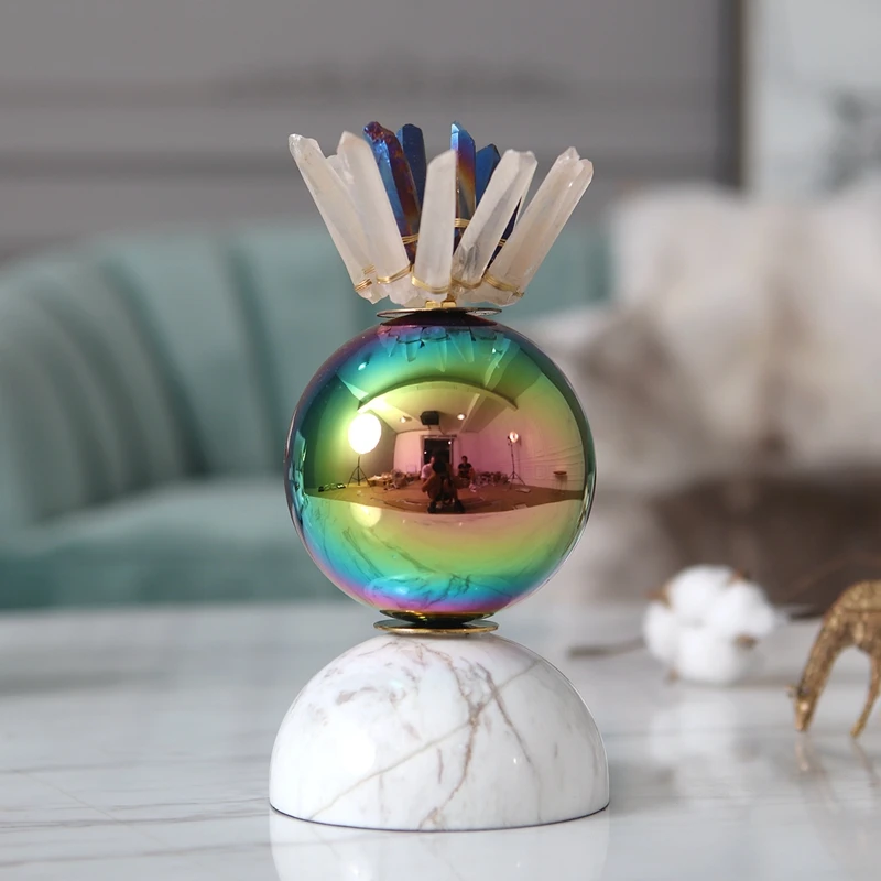  Nordic Colorful Metal Ball Sculptures Marble Statues For Decor Living Room Bedroom Home Rock Crysta - 32983221679