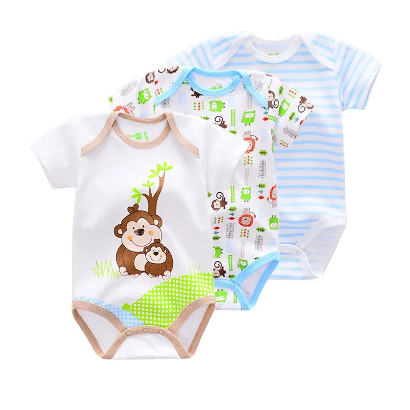 Комбинезоны для новорожденных х/б 3 шт./лот|baby bodysuits|newborn baby bodysuitbaby cotton bodysuits |