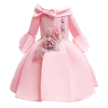 

Children Girls Floral Strapless Tutu Princess Dress Kids Dresses For Girls Wedding Party Baby Girl Dresses Clothes Vestidos L120