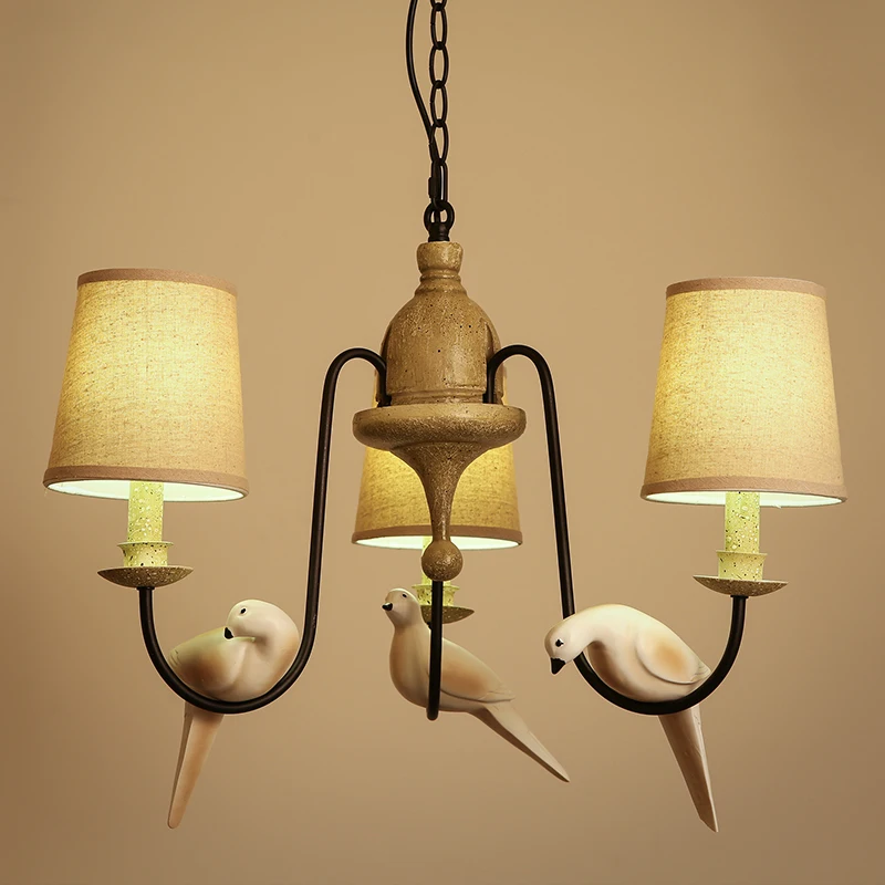 

American country Bird Pendant Mediterranean creative personalized lamp bedroom restaurant CAF Cafe garden Chandelier