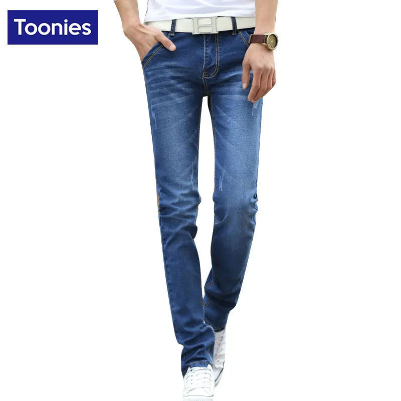 

Men'S Slim Fit Brand Straight Jean Pants Blue Denim Trousers Homme Masculina Vaqueros Ripped Jeans For Men Fashion High Quality