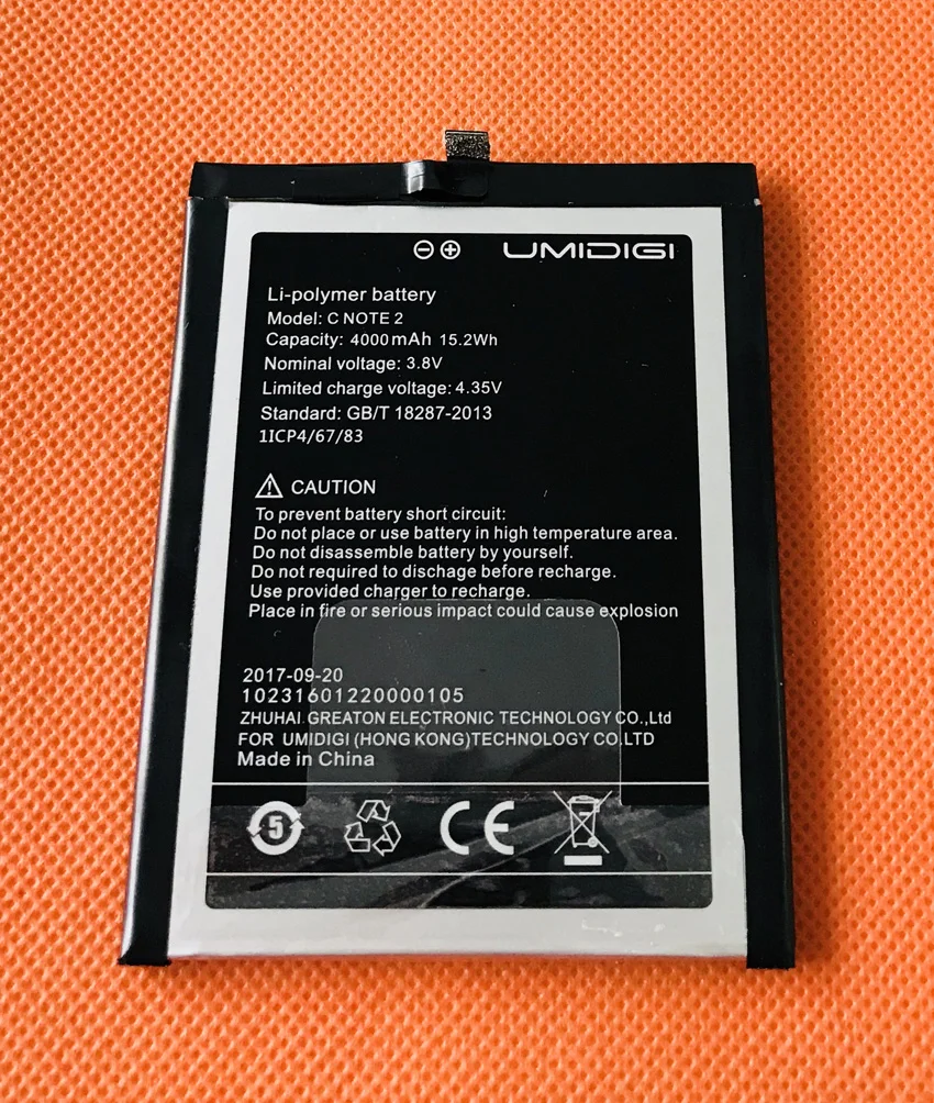 

Used Original 4000mAh Battery Batterie Batterij Bateria For UMIDIGI C NOTE 2 MTK6750T Octa Core 5.5 Inch FHD