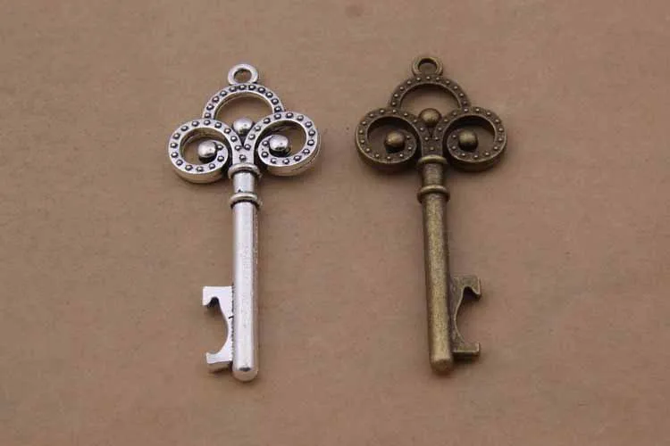  40pcs/lot Classic Vintage Creative Wedding Favors Party Gifts Antique Silver Skeleton Key Beer Bottle Opener 