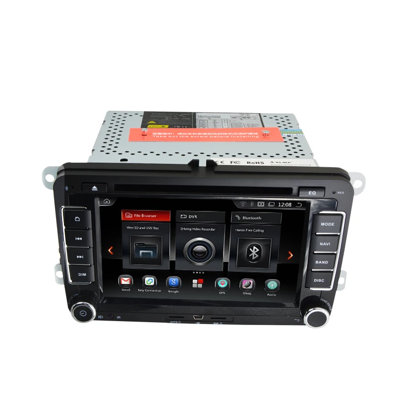 Discount 7 Inch Android 9.0 2 Din Car DVD Player For VW Golf Tiguan Skoda Fabia Rapid Seat Leon Skoda CANBUS Wifi GPS BT USB Radio 3