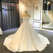 Простой сатин свадебное платье с хорошей ценой свадебное платье