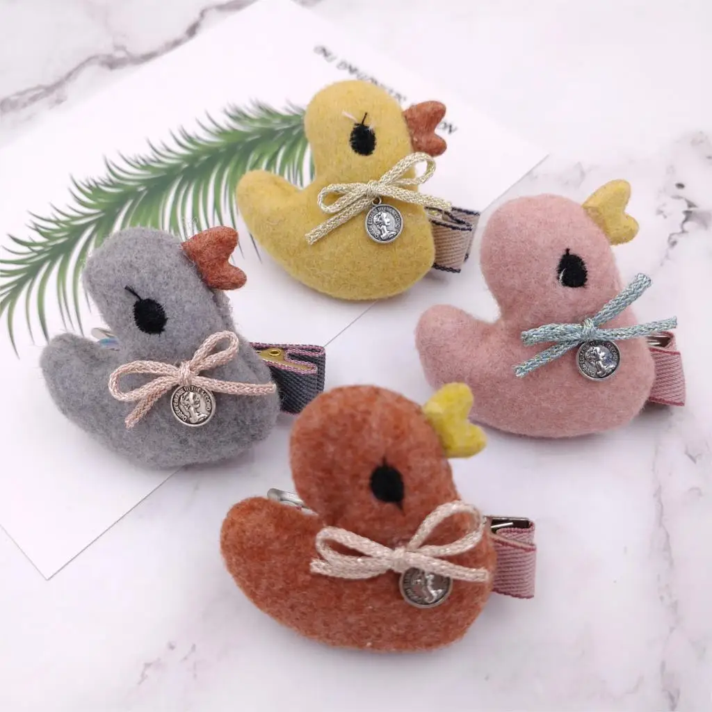 

2pcs/Set New Cute baby girl's cartoon duck Hairpins lace bowknot Hair clips sweet Barrettes Kids Hair Accessories