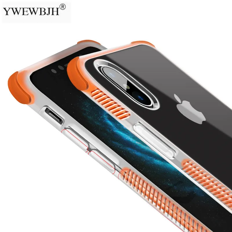 

YWEWBJH Case For iPhone X XR XS Max 8 7 Plus 6 6S Plus Shock Proof Four Corners Soft TPU Back Cover Cases