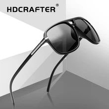 Солнцезащитные очки больших размеров, мужские поляризованные зеркальные очки, солнцезащитные очки для вождения, мужские брендовые дизайнерские ретро солнцезащитные очки для вождения, UV400