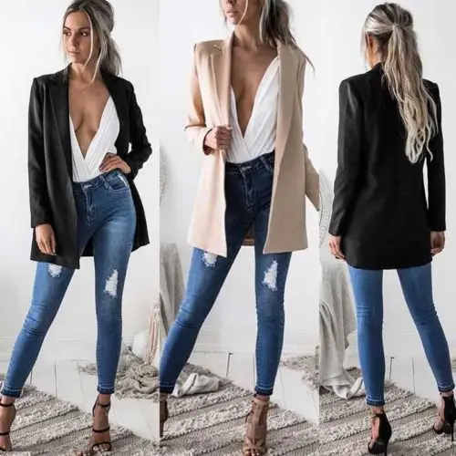 Fashion Women's Ladies Long Sleeve Blazer Cardigans Casual