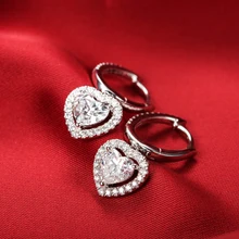 Элегантные серьги с надписью Love for Girl 1.5Ct/шт., серьги-гвоздики с бриллиантами, серебро 925 пробы, Платиновое покрытие, ювелирные изделия