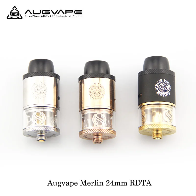 

100% original Augvape Merlin RDTA stainless steel 24mm diameter 3.5ml e-juice capacity elektronik sigara Fit 510 Thread Mod Box