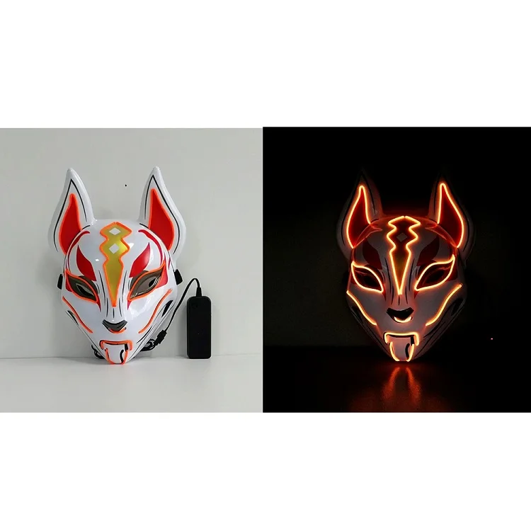 Fortniter Fox Mask Led Light Mask Halloween Pary Cosplay Prop Adult Kids Drift Mask Christmas Gift (22)