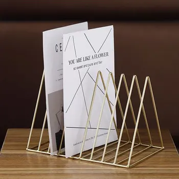 

Retro Gold/Rose/Black Bookend Desk Organizer Desktop Office Home Bookends Iron Book Holder Black Book Stand