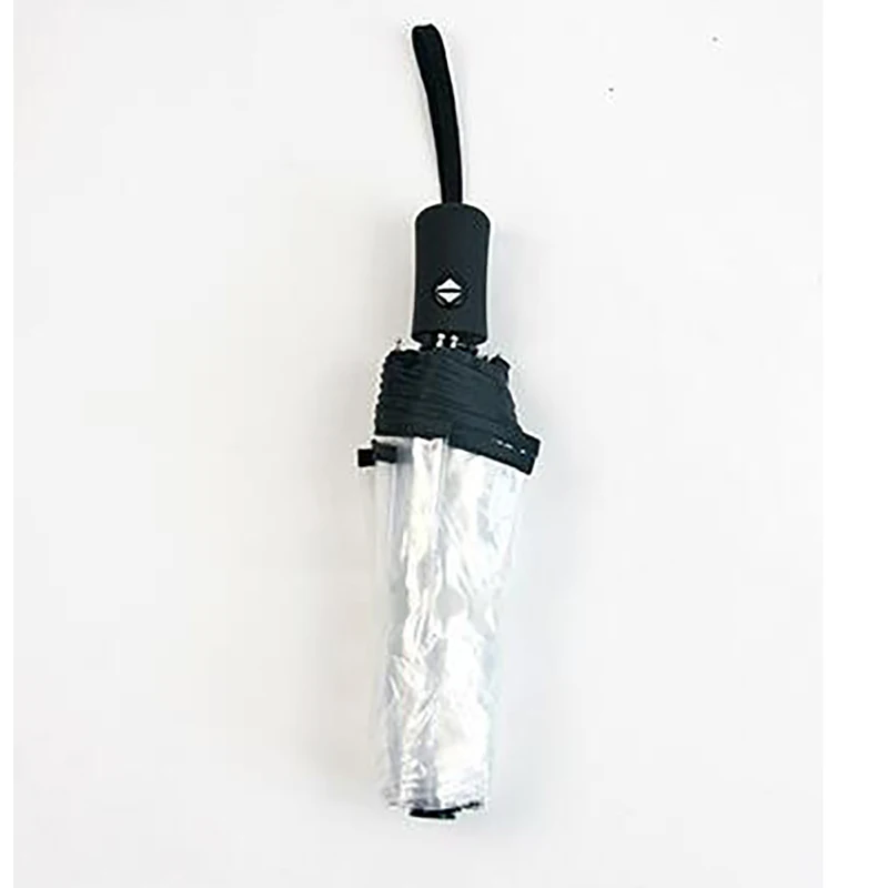 Прозрачный автоматический зонт Paraguas, Зонт от дождя для женщин и мужчин, зонт от солнца и дождя, компактный складной зонт с защитой от ветра, прозрачный зонт CS - Цвет: black-black edge