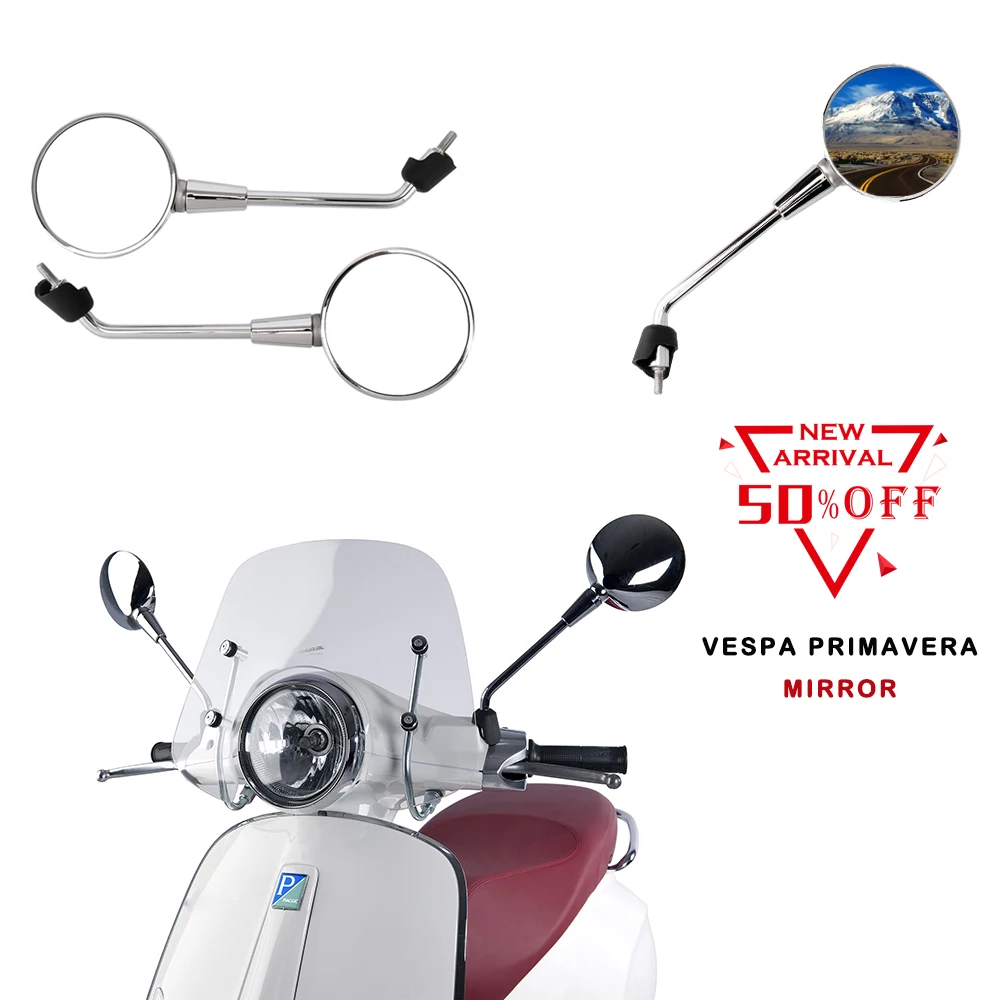 Motorcycle Mirrors Rearview Rear view Mirror For vespa Primavera 50 125 150 2T 4T 2015 2016 2017