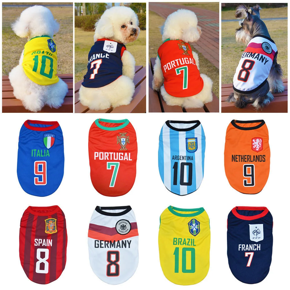 Pet Dog Cat Vest T shirt Football Basketball Team Uniform Soccer