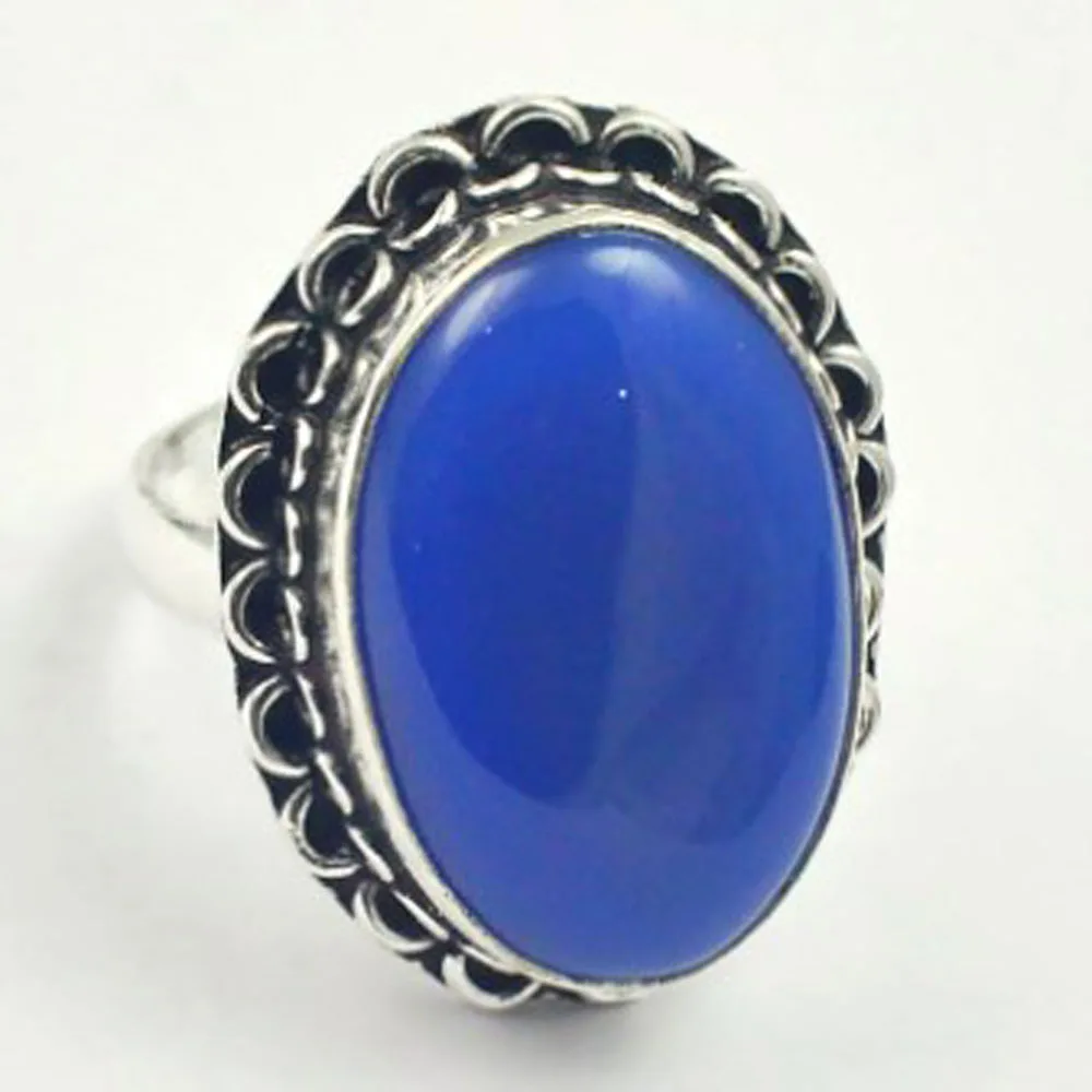 

Chalcedony Ring Silver Overlay over Copper, USA Size 8.75 , R3955