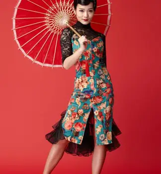 

Latin Dance Dress Women Professional Latin Dress Samba Latin Salsa Dresses Dance Costumes lace Dancing Dress flower print 90004