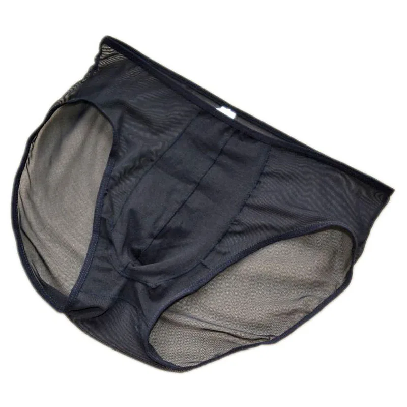 

Brand mens sexy Briefs low-waist white gauze translucent mens sexy underwear brief