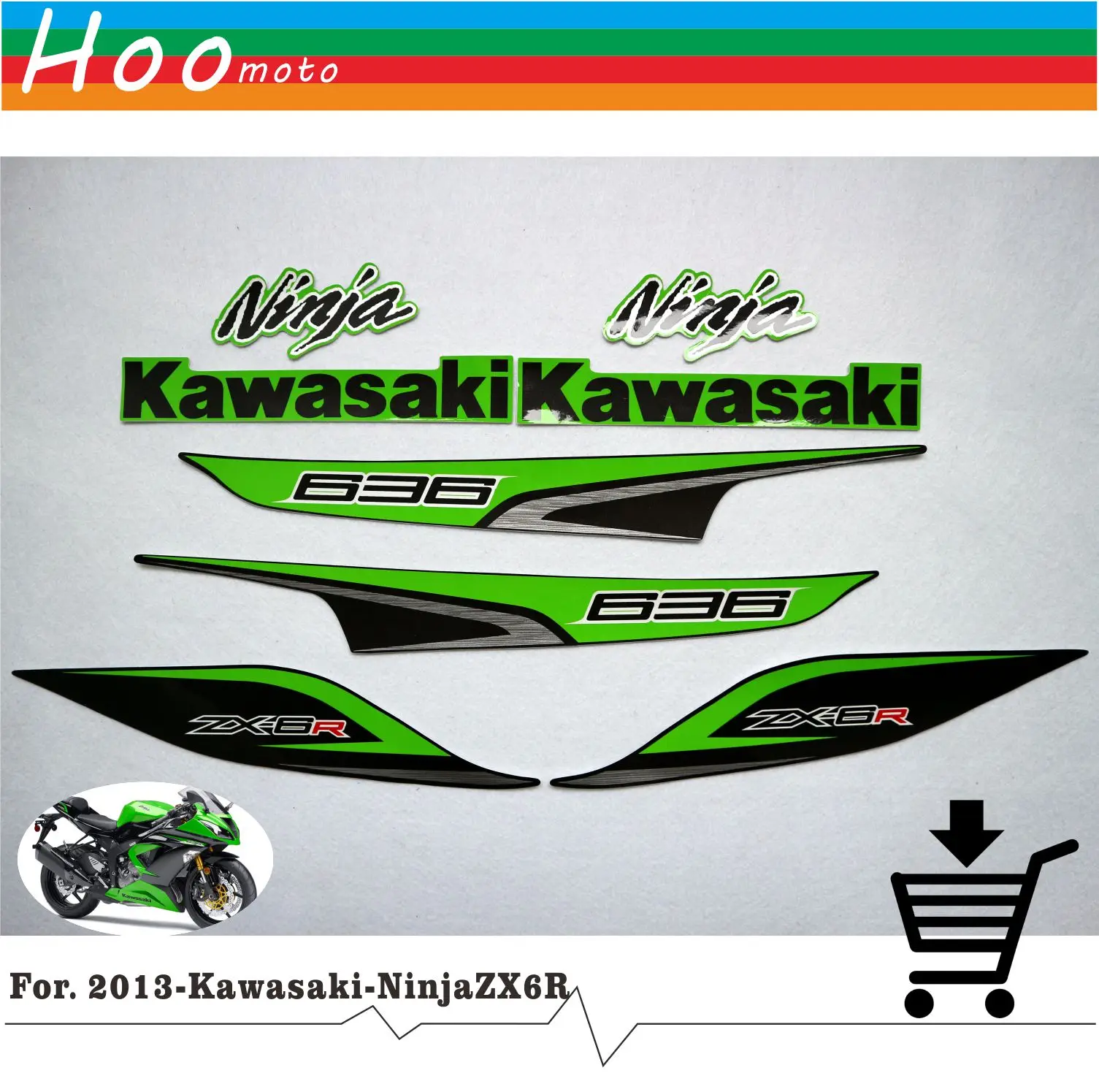 ZX 6R 2013 Full Decals Stickers Graphics Kit Set Motorcycle Whole