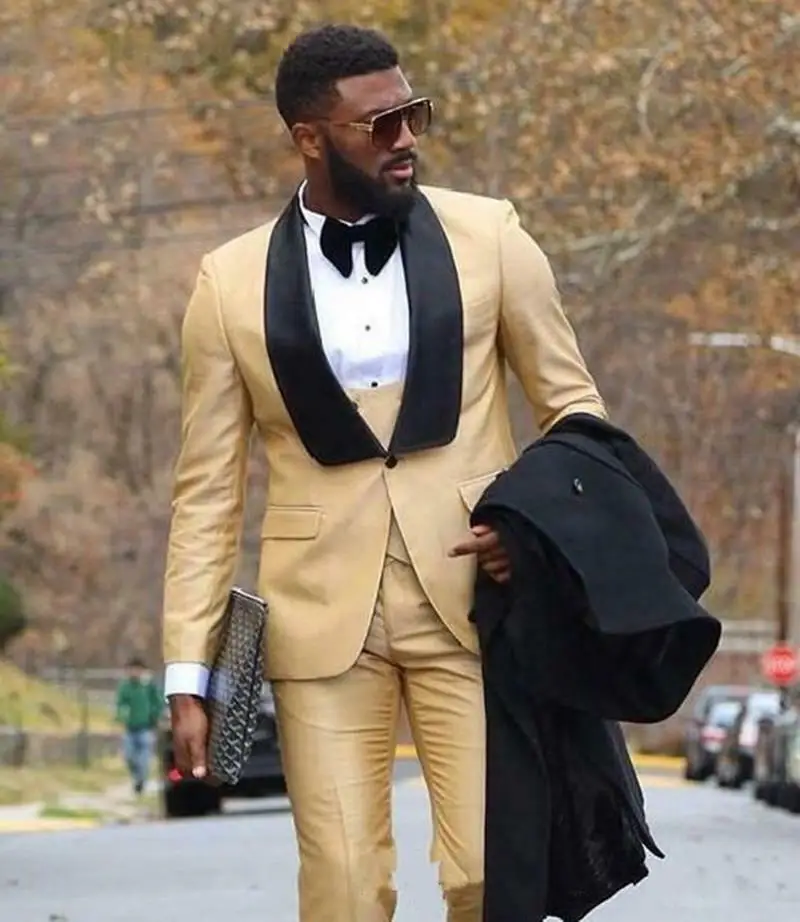 

3Pcs Lapel Groomsmen Tuxedo Men Suits Wedding/Prom/Dinner Best Man Blazer Custom