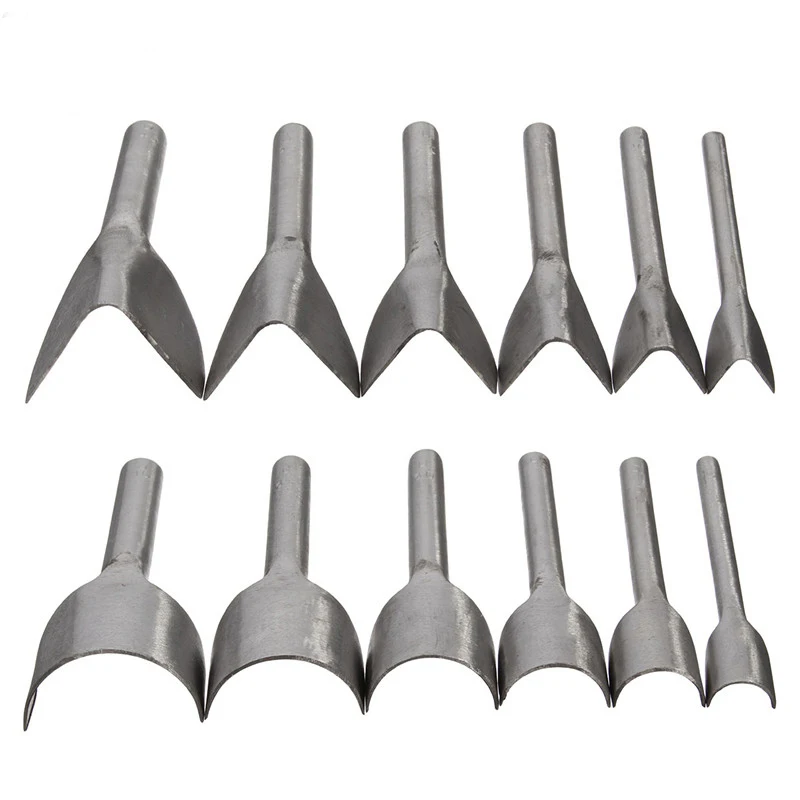 

New Leather Craft Tools Half Round V Shaped Cutter Punch Leather Handmade Craft Tools Punching Hand Tools 6Pcs/set 15mm-40mm