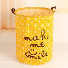 Горячая Складная сетка холст корзина для грязного белья желтая стрела пара баррель Письмо Печать большая игрушка корзина для хранения
