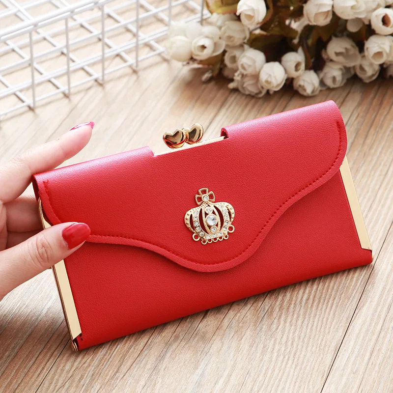 

2019 Luxury Wallet Women Crown Style Leather Wallets Fashion Purse with Credit Passport Card Holder billetera mujer Clutch Purse