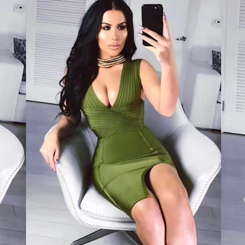 

2017 summer Women elegant sexy sleeveless hollow out club party Dresses Bodycon Bandage Dress new style vestidos Wholesale