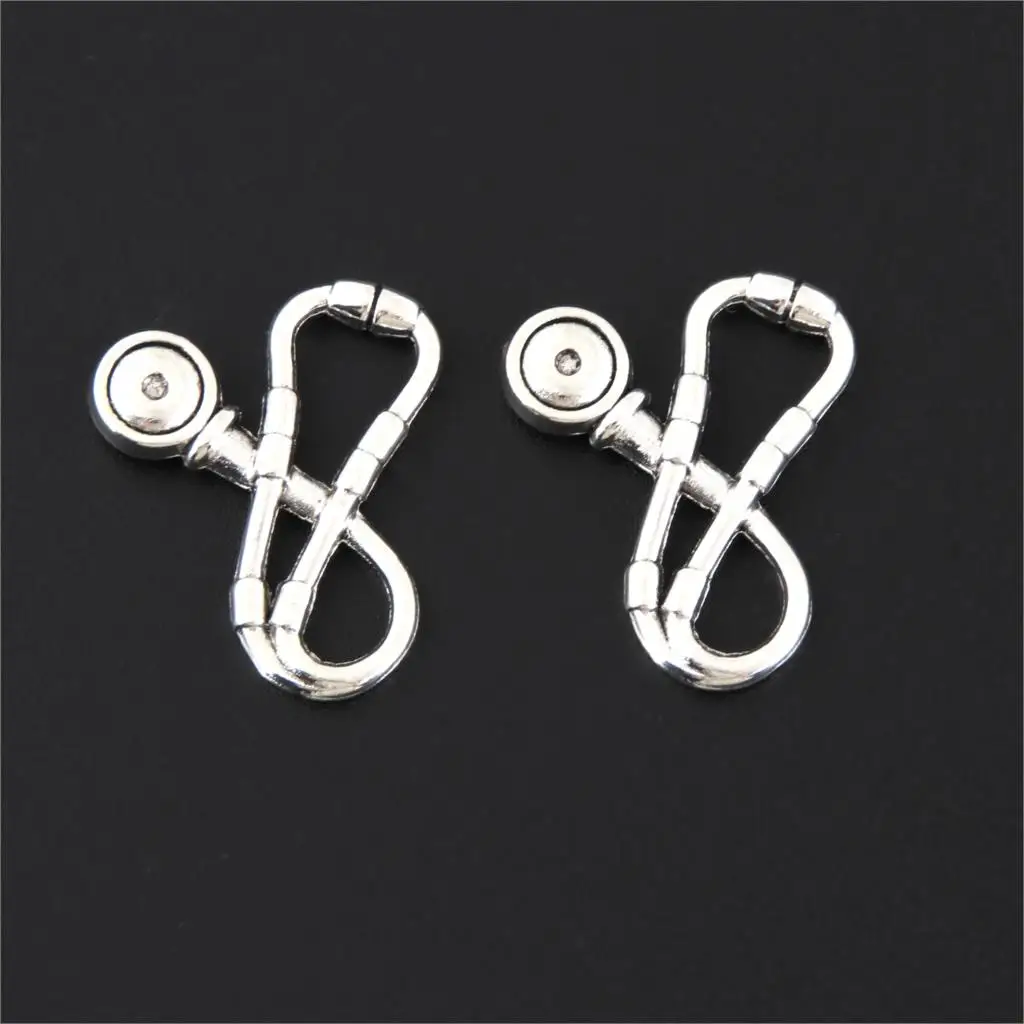 

10Pcs Antique Sliver Medical Stethoscope Charms Nurse Pendant Making Graduation Gift Jewelry Supplies 23x18mm A3251