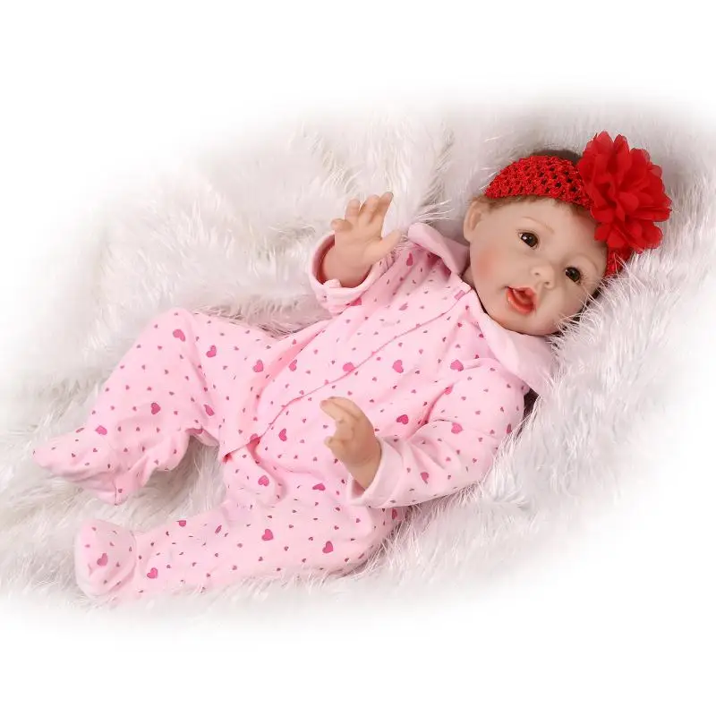 

Soft Silicone Reborn Baby Doll Toys For Girls Lifelike Newborn Baby Pink Princess Doll Toys Newborn Babies Birthday Gifts