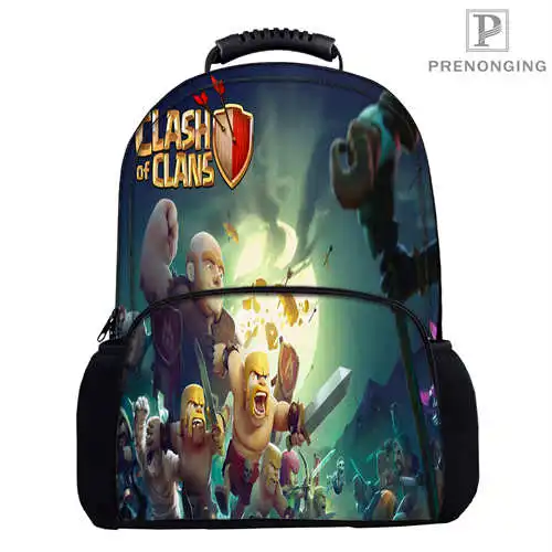 

Custom 17inch Clash of clans Backpack 3D Printing School Women Men Travel Bags Boys Girls Book Computers Bag#181023-002-Clash