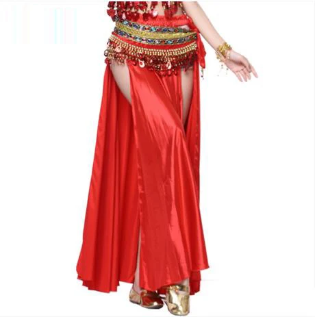 

New Belly dance costumes sexy senior satin split belly dance big skirt for women belly dancing skirts