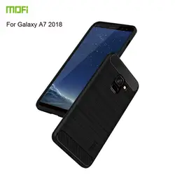 MOFi для Samsung Galaxy A7 2018 углеродного волокна Мягкие случаи TPU протектор для Samsung Galaxy A7 2018 силикон задняя крышка