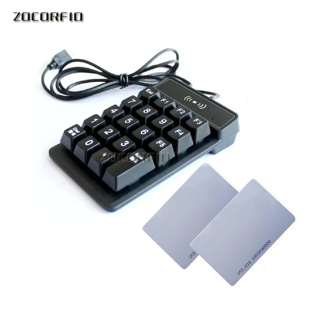 

DIY 15 kinds output format Digit keyboard 125KHz RFID ID Smart Card Reader EM4100 compatible USB Port+2pcs card